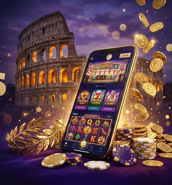 Colisée, pièces d'or et lobby mobile du casino Julius